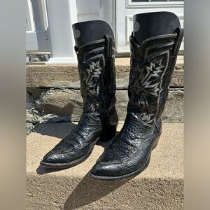 Vintage 1960’s Tony Lama pre ban Black Sea turtle western cowboy boots 10e